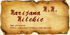 Marijana Milekić vizit kartica
